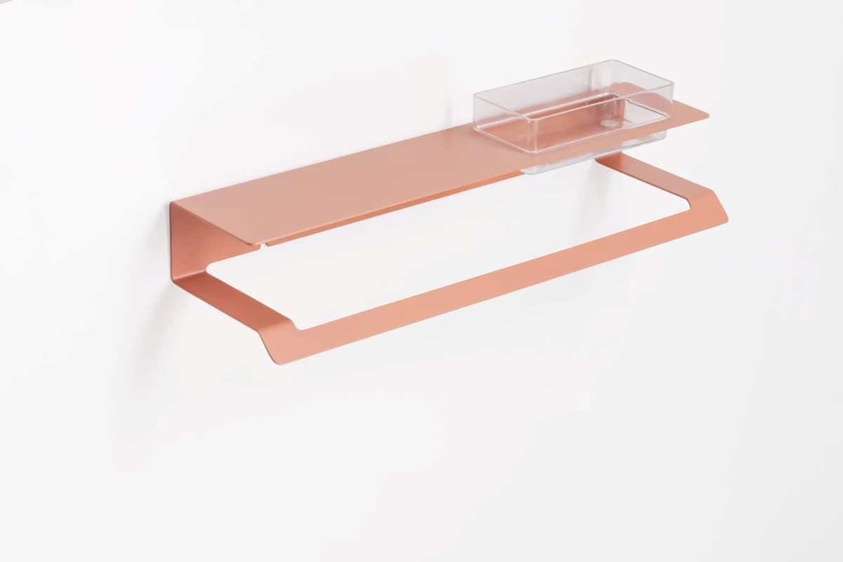 Repisa con toallero serie SLIM acabado terracota - Imagen 1
