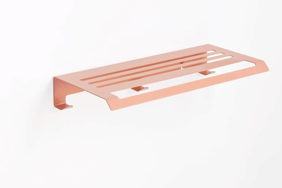 Repisa con toallero y perchas serie SLIM acabado terracota - Imagen 1