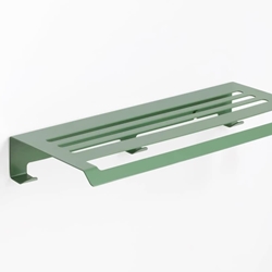 Repisa con toallero y perchas serie SLIM acabado verde reseda - Imagen 1