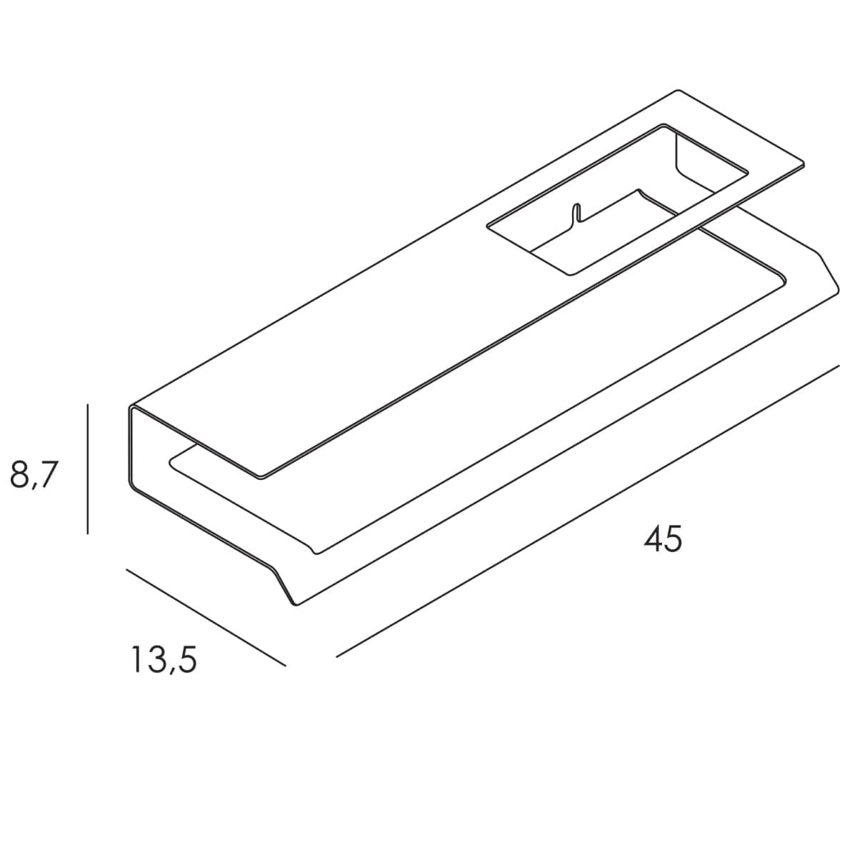 Repisa con toallero y perchas serie SLIM acabado verde reseda - Imagen 2