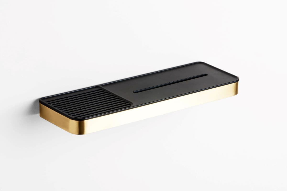 Repisa de ducha serie TOMO acabado oro cepillado - Imagen 1