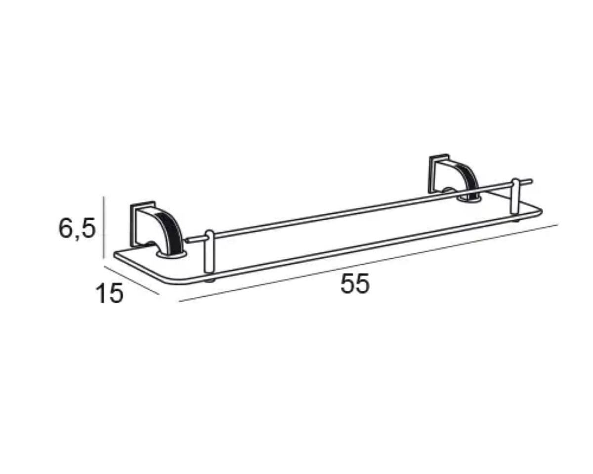 Repisa serie CARMEN acabado cromo + Swarovski oro - Imagen 2