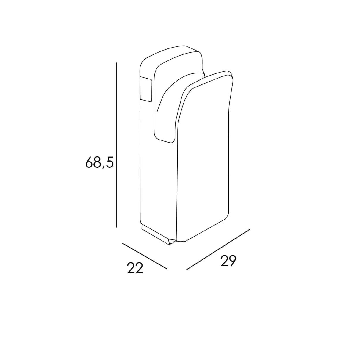 Secador de manos acabado blanco brillo - Imagen 2