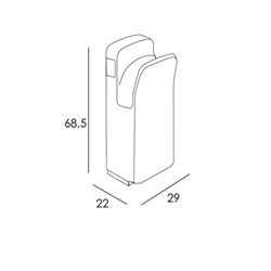Secador de manos acabado blanco brillo - Imagen 2