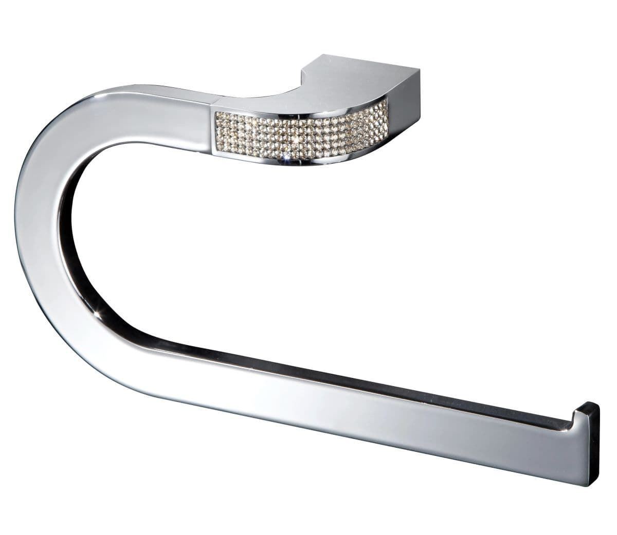 Toallero anilla grande serie CARMEN acabado cromo + Swarovski blanco - Imagen 1