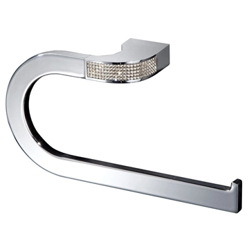Toallero anilla grande serie CARMEN acabado cromo + Swarovski blanco - Imagen 1
