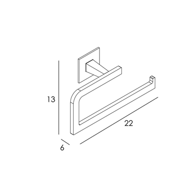 Toallero anilla grande serie SINTOR acabado cromo - Imagen 2