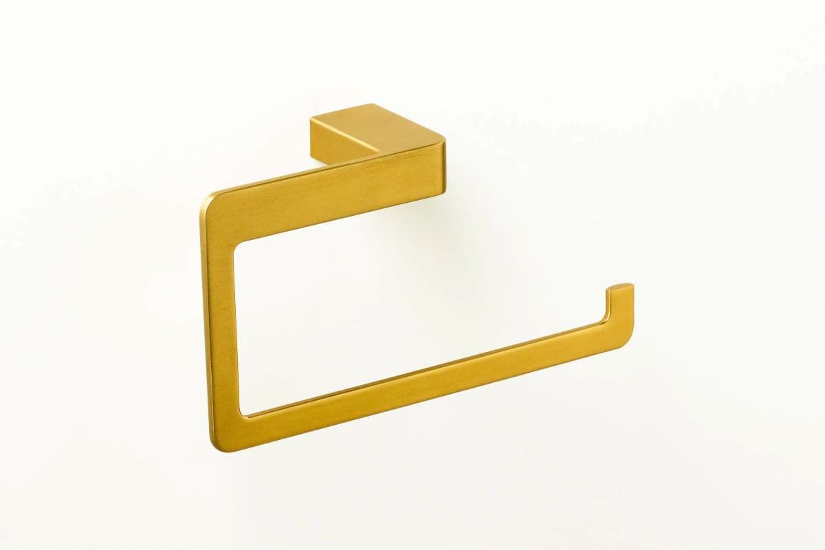 Toallero anilla modelo YASS acabado oro cepillado - Imagen 1