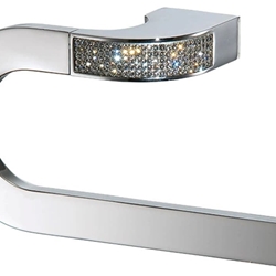 Toallero anilla pequeña serie CARMEN acabado cromo + Swarovski blanco - Imagen 1