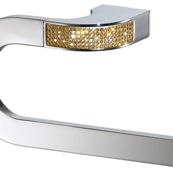 Toallero anilla pequeña serie CARMEN acabado cromo + Swarovski oro - Imagen 1