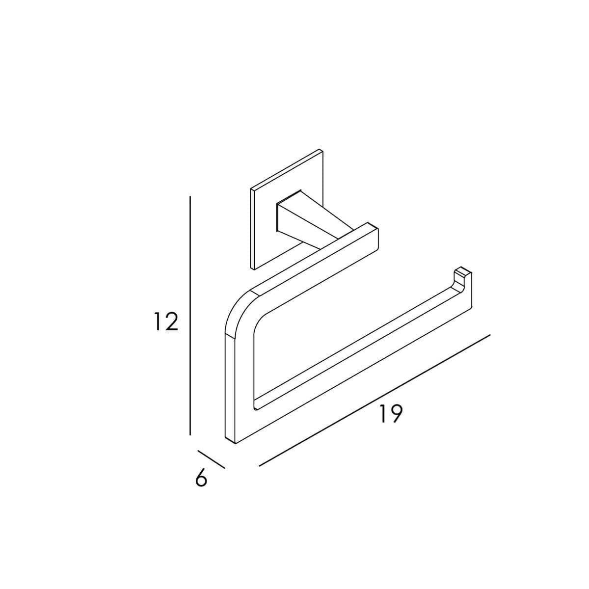 Toallero anilla pequeña serie SINTOR acabado cromo - Imagen 2