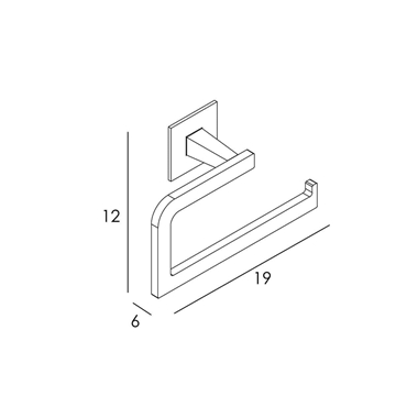 Toallero anilla pequeña serie SINTOR acabado cromo - Imagen 2