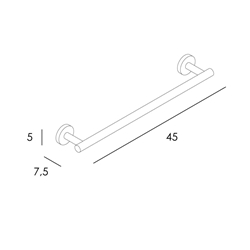 Toallero barra 45 cm serie NEO acabado pulido brillo - Imagen 2