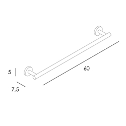 Toallero barra 60 cm serie NEO acabado negro mate - Imagen 2