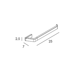 Toallero de barra 25 cm modelo LUXOR acabado cromo - Imagen 2