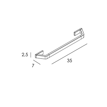 Toallero de barra 35 cm modelo LUXOR acabado cromo - Imagen 2