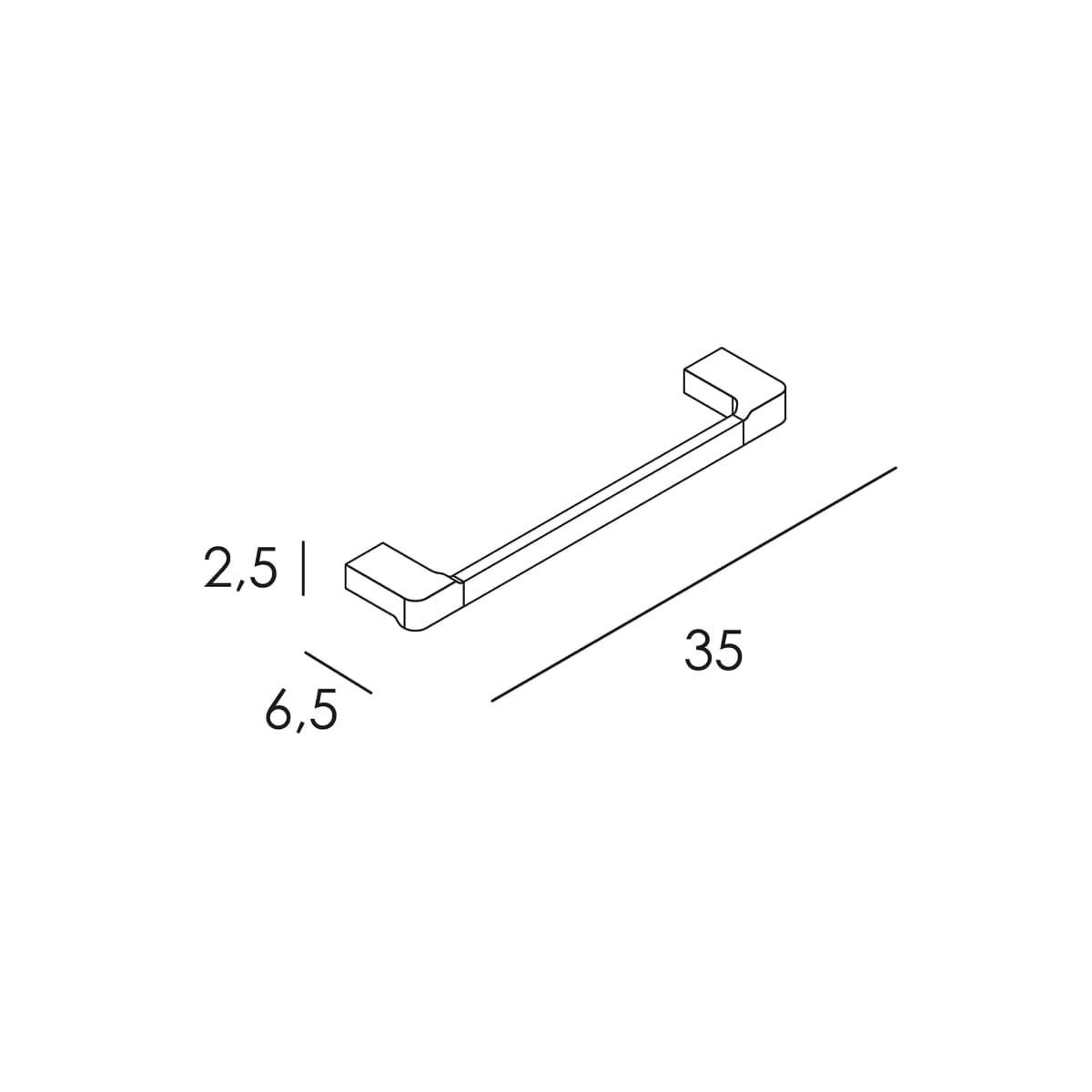 Toallero de barra 35 cm modelo YASS acabado blanco mate - Imagen 2