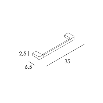 Toallero de barra 35 cm modelo YASS acabado blanco mate - Imagen 2