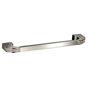 Toallero de barra 35 cm serie CARMEN acabado cromo + Swarovski blanco - Imagen 1