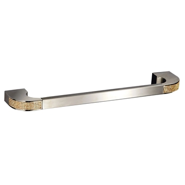 Toallero de barra 35 cm serie CARMEN acabado cromo + Swarovski oro - Imagen 1