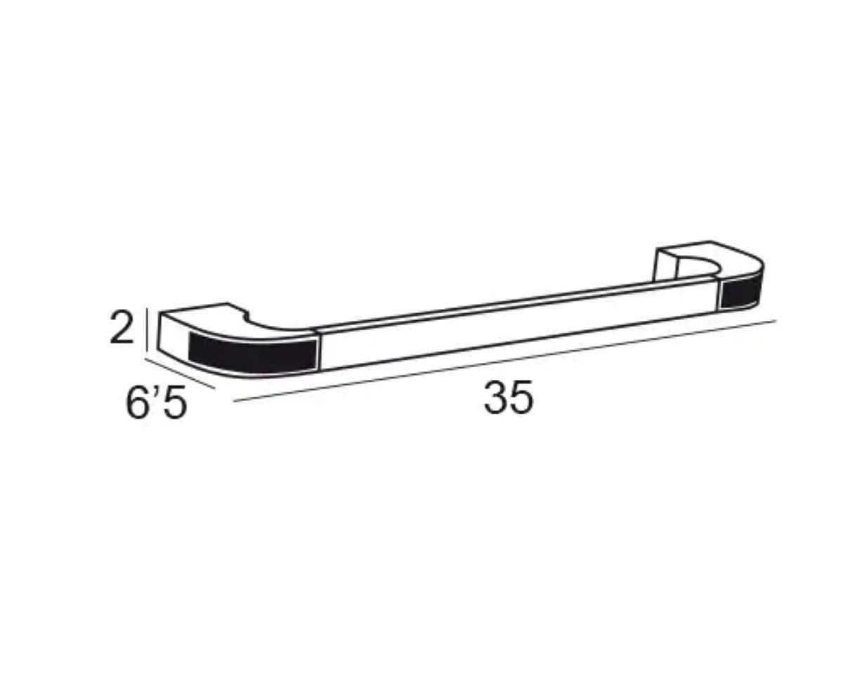 Toallero de barra 35 cm serie CARMEN acabado cromo + Swarovski oro - Imagen 2