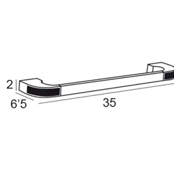 Toallero de barra 35 cm serie CARMEN acabado cromo + Swarovski oro - Imagen 2