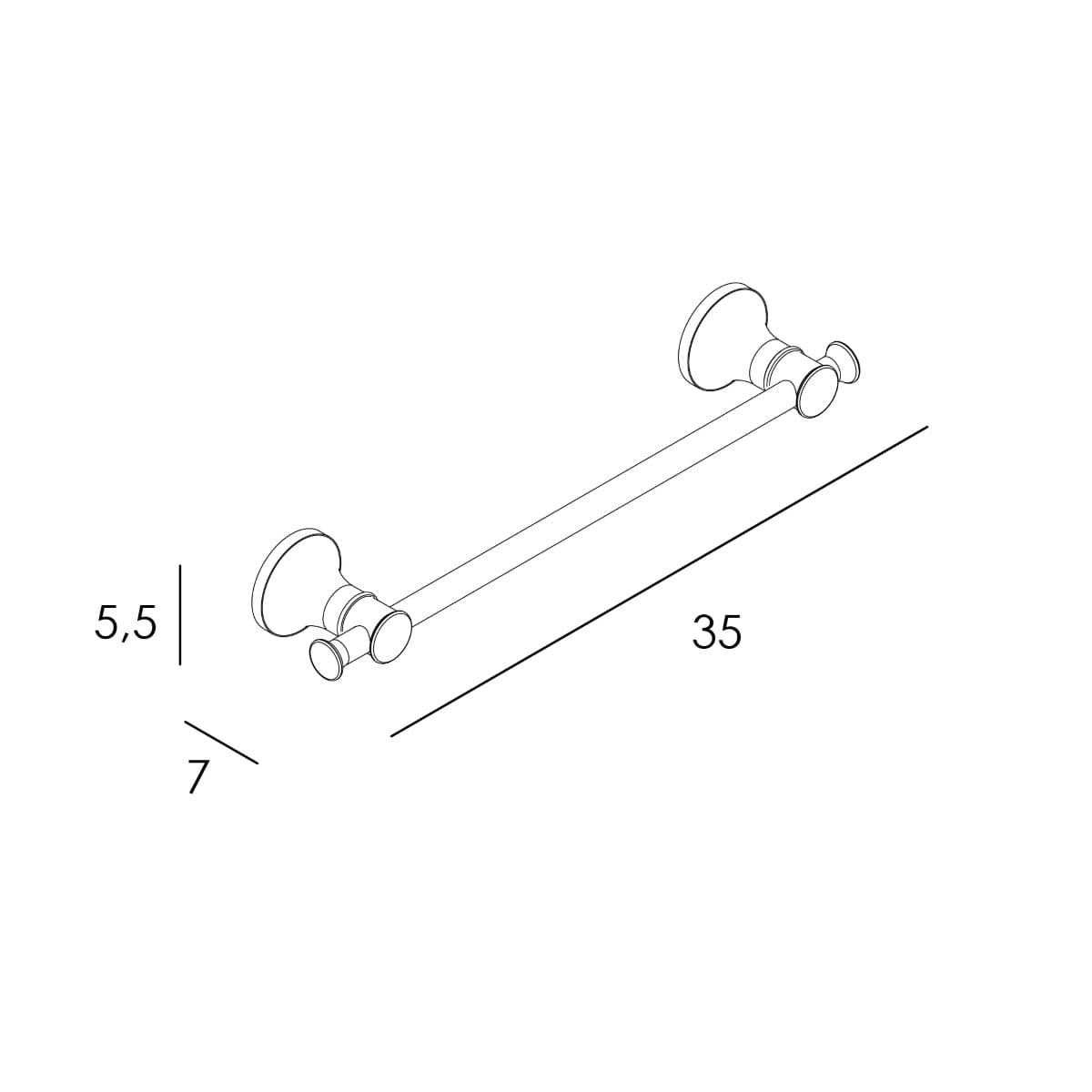 Toallero de barra 35 cm serie NOA acabado cromo - Imagen 2