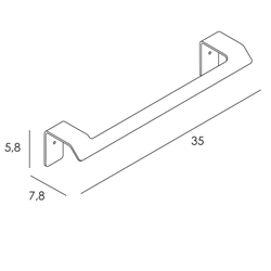 Toallero de barra 35 cm serie SLIM acabado azul atlántico - Imagen 2