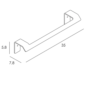 Toallero de barra 35 cm serie SLIM acabado inox cepillado - Imagen 2