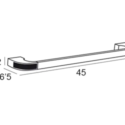 Toallero de barra 45 cm serie CARMEN acabado cromo + Swarovski blanco - Imagen 2