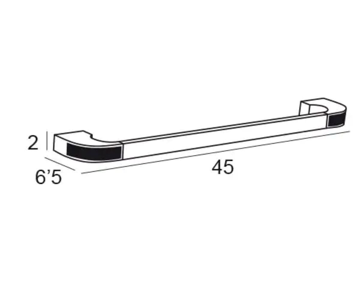 Toallero de barra 45 cm serie CARMEN acabado cromo + Swarovski oro - Imagen 2