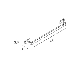 Toallero de barra 45 cm serie LUXOR acabado cromo - Imagen 2