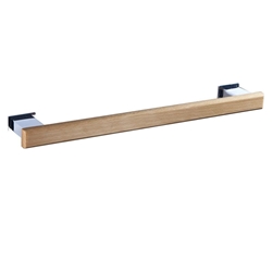 Toallero de barra 45 cm serie NATURA acabado madera y cromo - Imagen 1