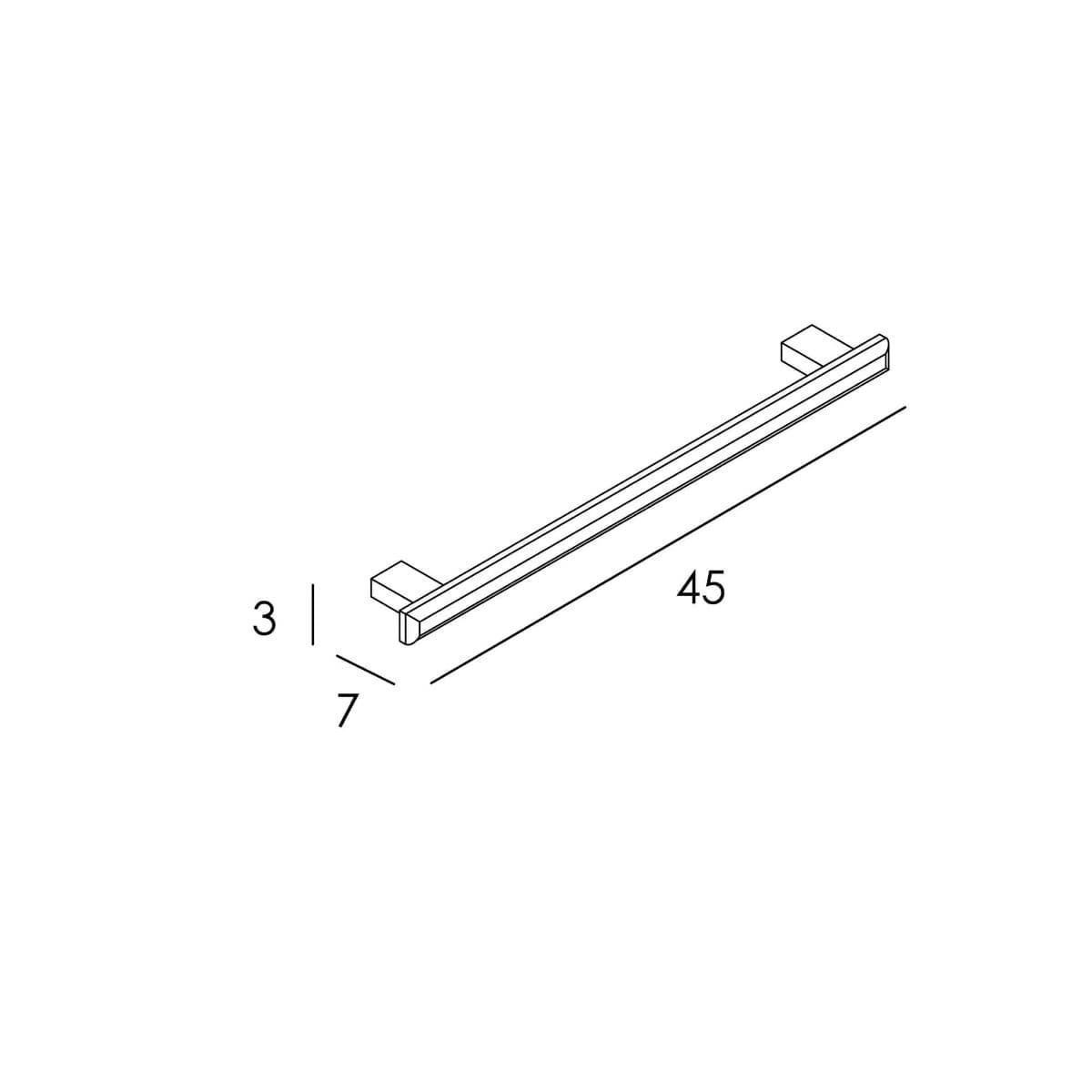 Toallero de barra 45 cm serie NATURA acabado madera y cromo - Imagen 2