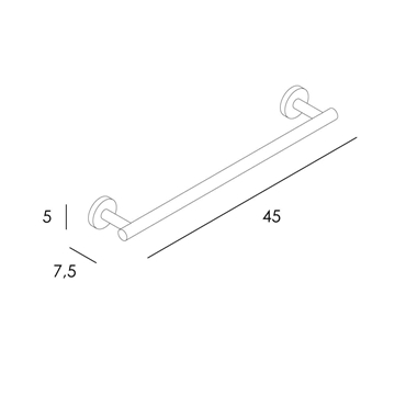 Toallero de barra 45 cm serie NEO acabado negro mate - Imagen 2