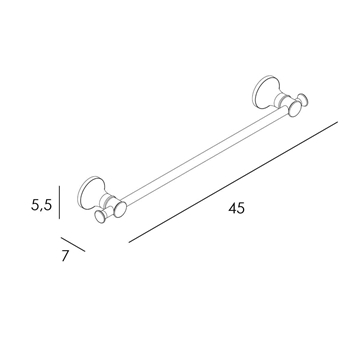 Toallero de barra 45 cm serie NOA acabado latón envejecido - Imagen 2