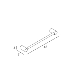 Toallero de barra 45 cm serie PUNT acabado cromo - Imagen 2