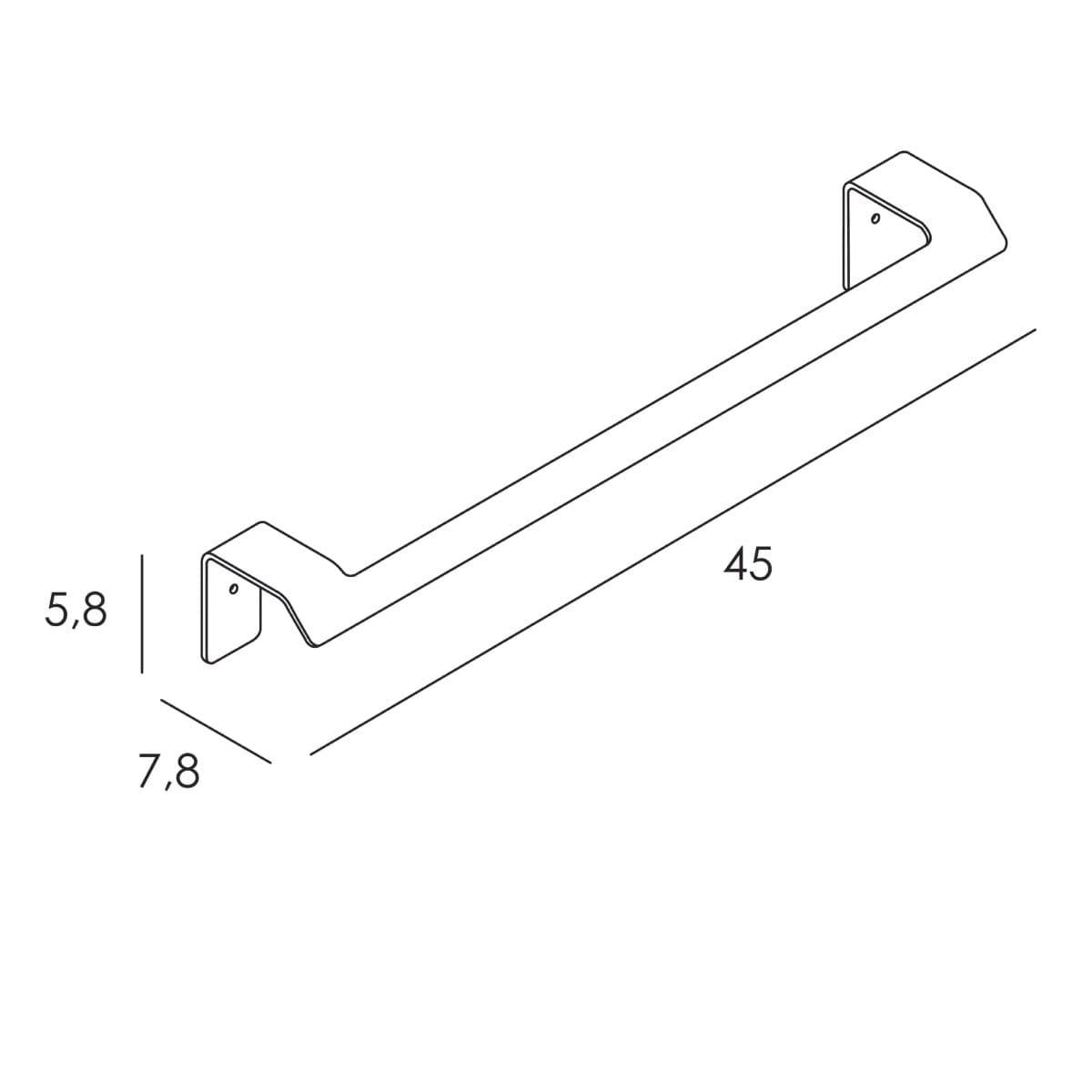 Toallero de barra 45 cm serie SLIM acabado inox cepillado - Imagen 2