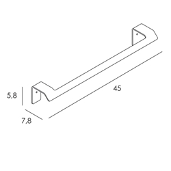 Toallero de barra 45 cm serie SLIM acabado terracota - Imagen 2