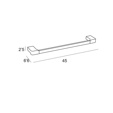 Toallero de barra 45 cm serie YASS acabado cromo - Imagen 2