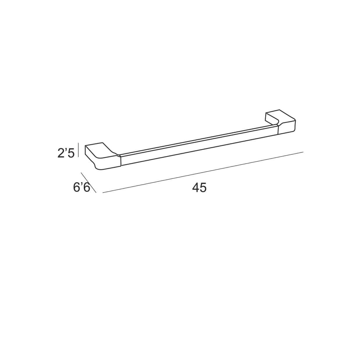 Toallero de barra 45 cm serie YASS acabado negro mate - Imagen 2
