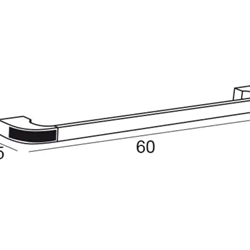 Toallero de barra 60 cm serie CARMEN acabado cromo + Swarovski blanco - Imagen 2