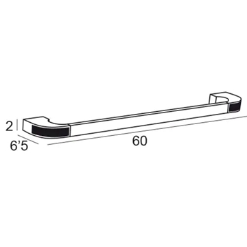 Toallero de barra 60 cm serie CARMEN acabado cromo + Swarovski blanco - Imagen 2