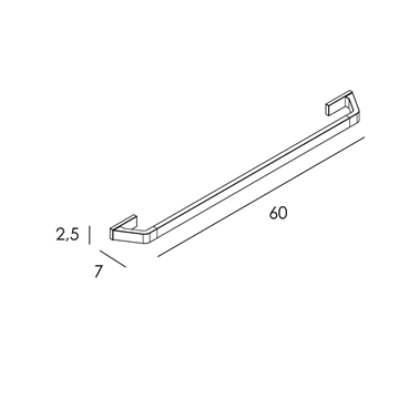 Toallero de barra 60 cm serie LUXOR acabado cromo - Imagen 2
