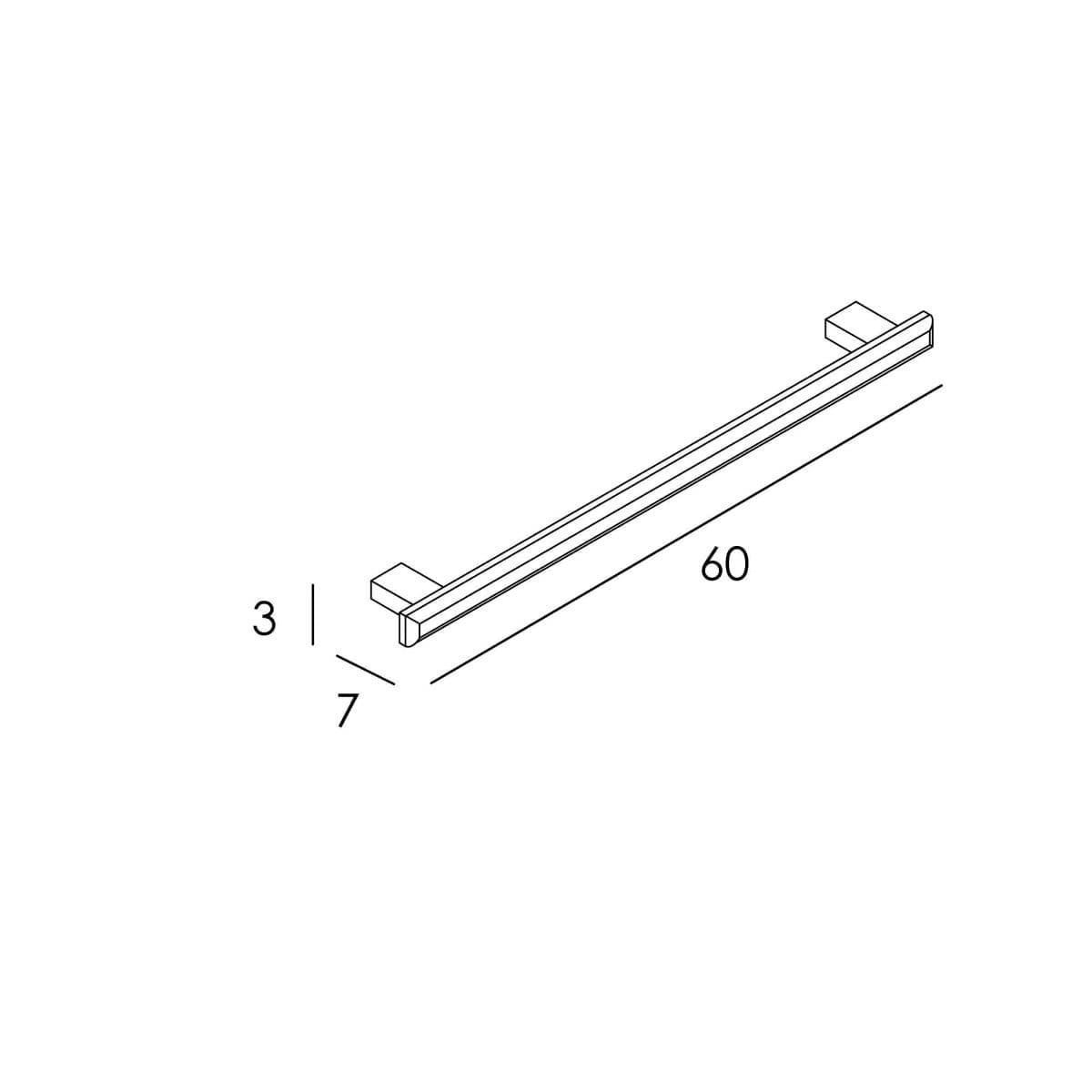 Toallero de barra 60 cm serie NATURA acabado madera y cromo - Imagen 2