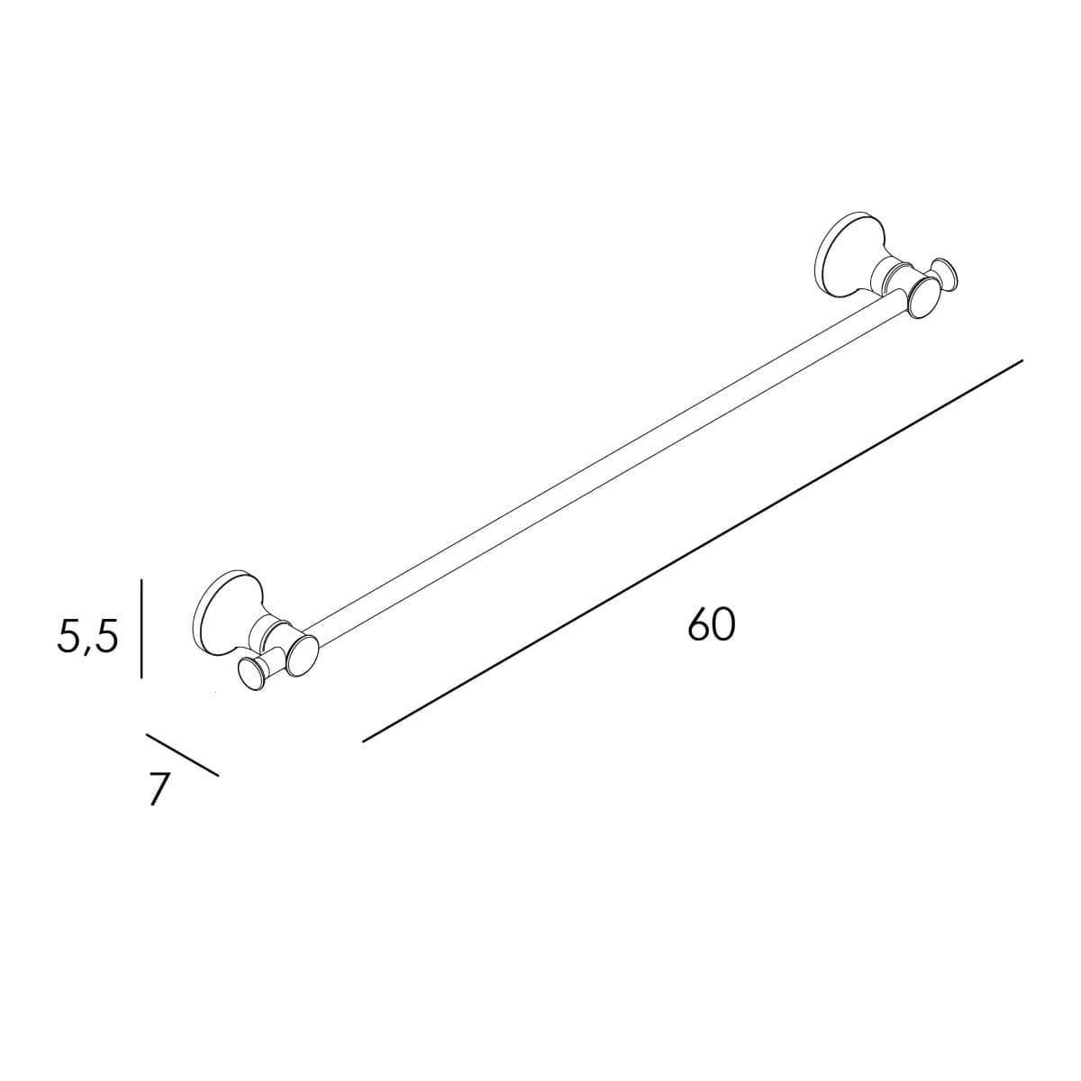 Toallero de barra 60 cm serie NOA acabado cromo - Imagen 2