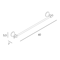 Toallero de barra 60 cm serie NOA acabado latón envejecido - Imagen 2
