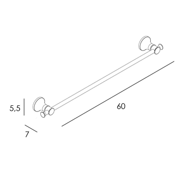 Toallero de barra 60 cm serie NOA acabado latón envejecido - Imagen 2