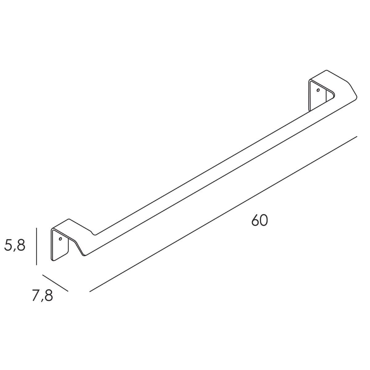 Toallero de barra 60 cm serie SLIM acabado inox cepillado - Imagen 2