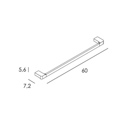 Toallero de barra 60 cm serie YASS acabado negro mate - Imagen 2